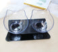 Orthopedic 15° Tilted Double Pet Feeder with Cat-Shaped Bowls