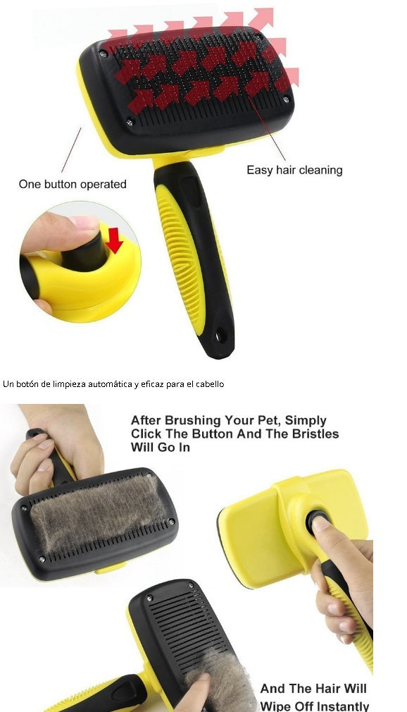 Professional Pet Grooming Brush - Reduces Shedding by 95% - Retractable Easy Clean Comb