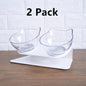 Orthopedic 15° Tilted Double Pet Feeder with Cat-Shaped Bowls