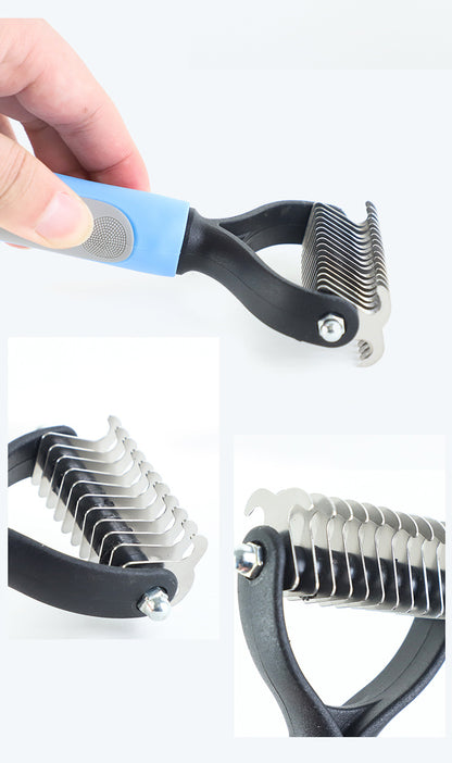 Ultimate Pet Hair Shedding Tool - Painless Undercoat Rake for Long & Short Haired Pets - Professional De-shedding Brush