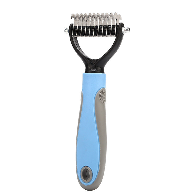 Ultimate Pet Hair Shedding Tool - Painless Undercoat Rake for Long & Short Haired Pets - Professional De-shedding Brush