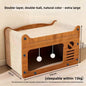 Luxury Wooden Cat Scratcher Villa - Natural Sisal Rope Climbing Frame & Furniture Protector