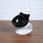 Orthopedic 15° Tilted Double Pet Feeder with Cat-Shaped Bowls