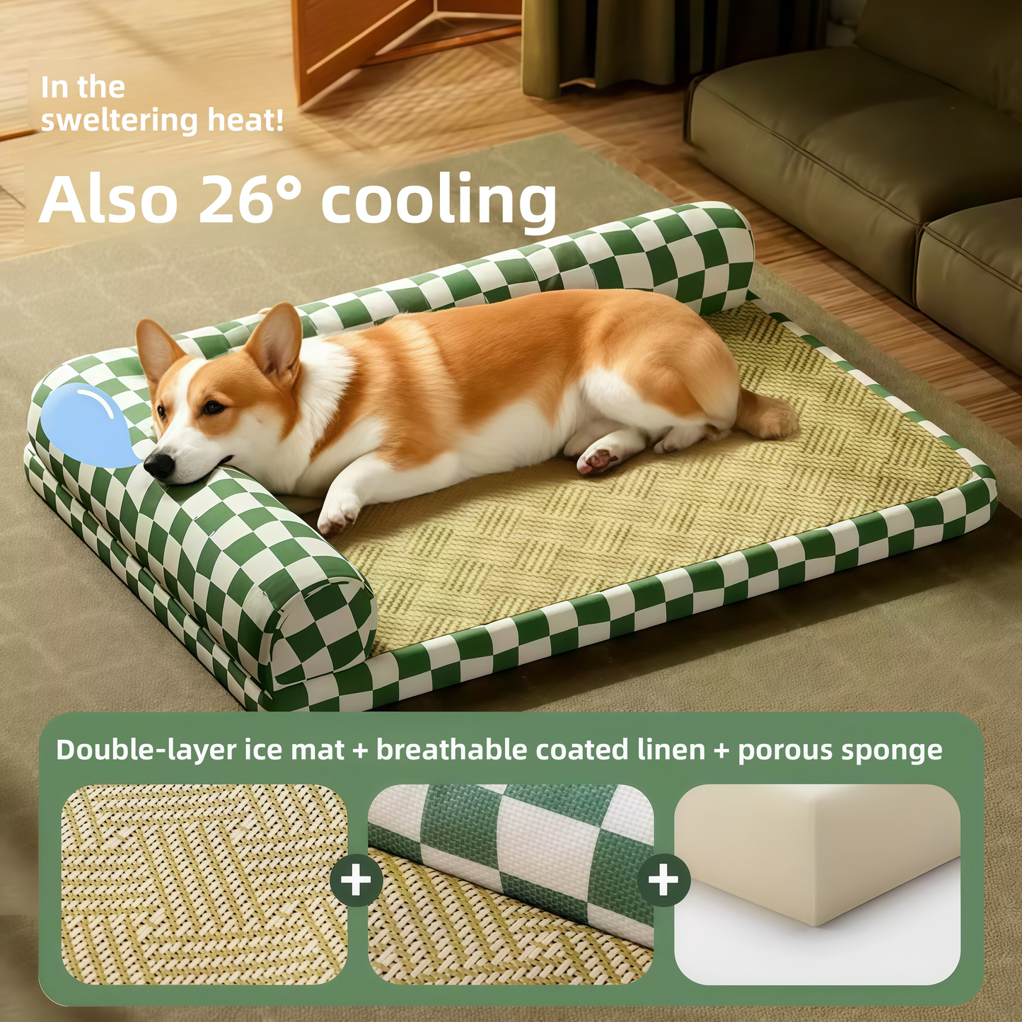 Summer Cooling Pet Bed - Premium Checkerboard Orthopedic Dog Mat