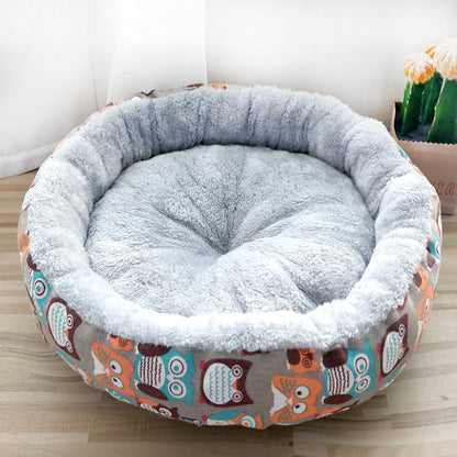 Soft Plush Round Cat Bed - Self-Warming Donut Cuddler for Small Dogs & Cats
