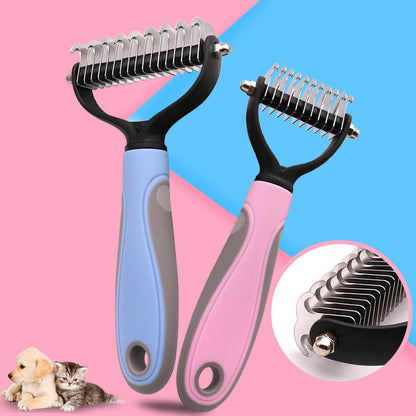 Ultimate Pet Hair Shedding Tool - Painless Undercoat Rake for Long & Short Haired Pets - Professional De-shedding Brush