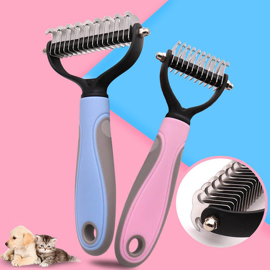 Ultimate Pet Hair Shedding Tool - Painless Undercoat Rake for Long & Short Haired Pets - Professional De-shedding Brush