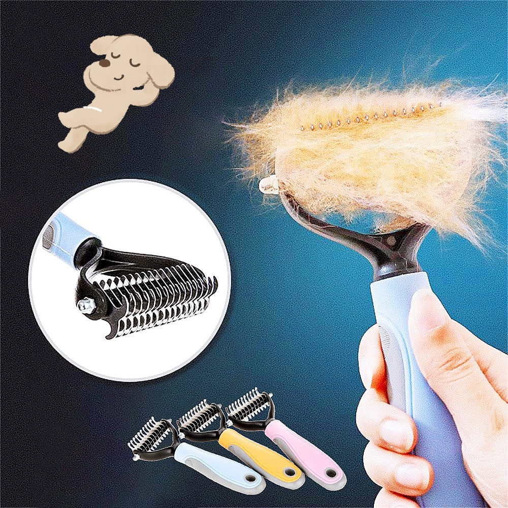 Ultimate Pet Hair Shedding Tool - Painless Undercoat Rake for Long & Short Haired Pets - Professional De-shedding Brush