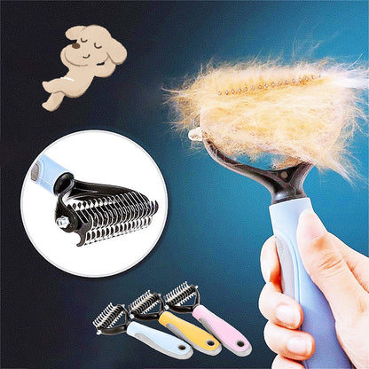 Ultimate Pet Hair Shedding Tool - Painless Undercoat Rake for Long & Short Haired Pets - Professional De-shedding Brush
