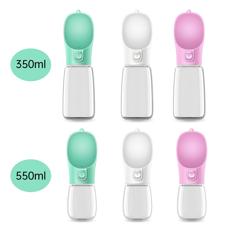 Portable Dog Water Bottle - Leak-Proof Pet Travel Drink Cup with Food-Grade Material (350ml/550ml)
