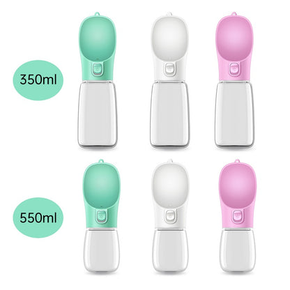 Portable Dog Water Bottle - Leak-Proof Pet Travel Drink Cup with Food-Grade Material (350ml/550ml)