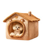 Cozy Villa Dog & Cat House - Ultra Soft Flannel Pet Kennel with Washable Cushion