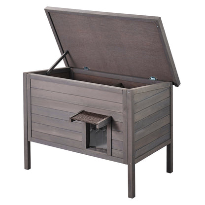 VEVOR Insulated Outdoor Cat House - Durable Cedar Wood Feral Shelter with Roof