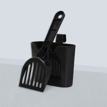 Large Cat Litter Scoop with Integrated Holder Stand - Deep Shovel Sifter Set