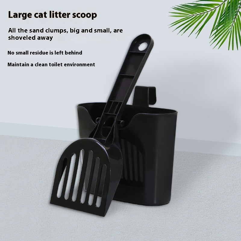 Large Cat Litter Scoop with Integrated Holder Stand - Deep Shovel Sifter Set