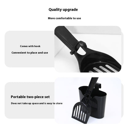 Large Cat Litter Scoop with Integrated Holder Stand - Deep Shovel Sifter Set